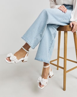 Monet Double Bow Low Block Heel Extra Wide EEE Fit