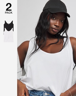 2 Pack Black &amp; White Slouchy Vests