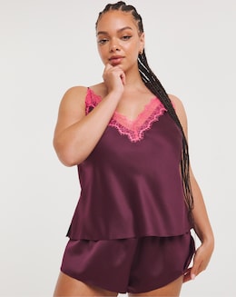 Ann Summers Cerise Satin Cami Set