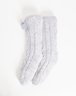 Ugg Pom Pom Fleece Lined Crew Sock