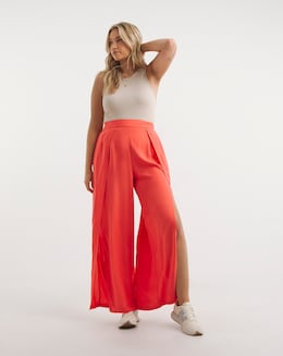 Side Split Wide Leg Trouser