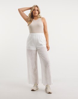 Broderie Lace Wide Leg Trouser
