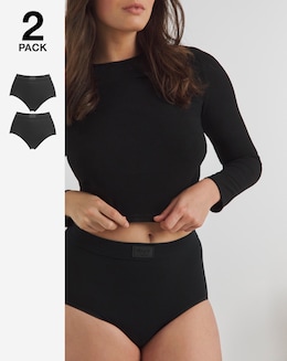 Sloggi 2 Pack Cotton Double Comfort Maxi Knickers Black