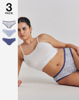 Sloggi (3 Pack) Go Crush Tai Knickers Blue Multi