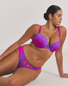 Ann Summers Sexy Lace Planet Two Tone Brazilian Pink/Blue