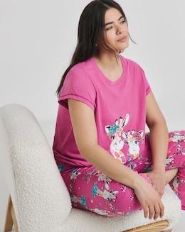 Joe Browns Jersey Pyjamas In A Bag Giraffe Print