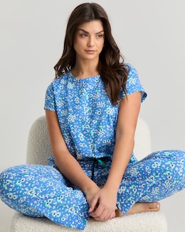 Joe Browns Jersey Pyjamas In a Bag Ditsy Print