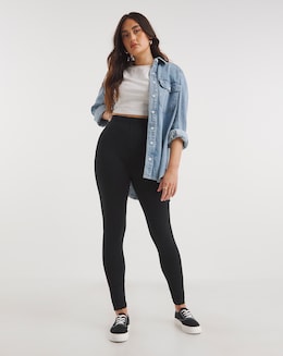 Plus Black Devore Leggings, Plus Size