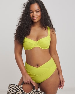Figleaves RENE High Waist High Leg Wrap Bikini Brief