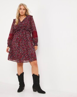 Joe Browns Short Flirty Chiffon Lace Insert Dress
