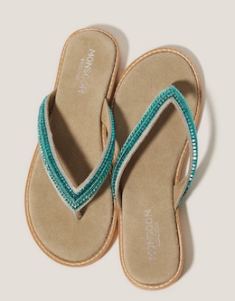 Monsoon Sia Beaded Flip Flop Sandals
