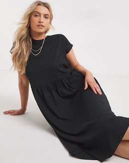Black Jersey Midi Dress