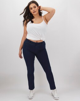 Bella Dark Indigo Pull On Slim Leg Jeggings