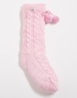 Ugg Pom Pom Fleece Lined Crew Sock