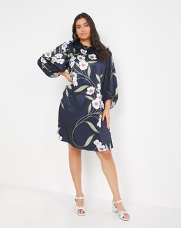 Joanna Hope Satin Floral Shift Dress