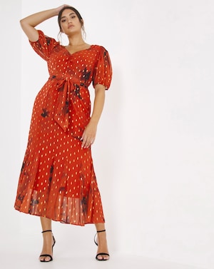 Joanna Hope Metallic Dobby Maxi Dress - Image 1