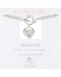 Daughter Heart T Bar Bracelet