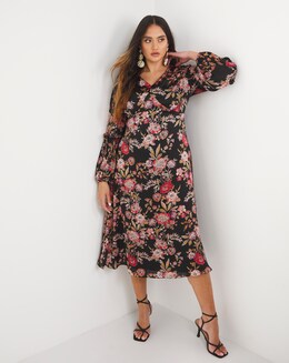 Joanna Hope Shirred Detail Satin Maxi Dress