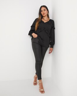 Joanna Hope Frill Tie Neck Blouse