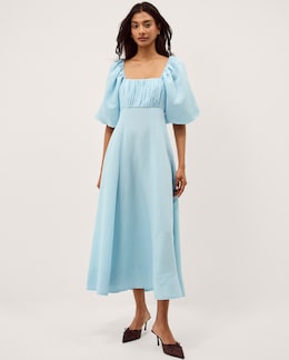 Monsoon Payton Puff Sleeve Midi Dress - Image