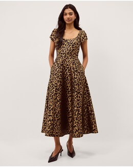 Anna Leopard Print Midi Dress - Image