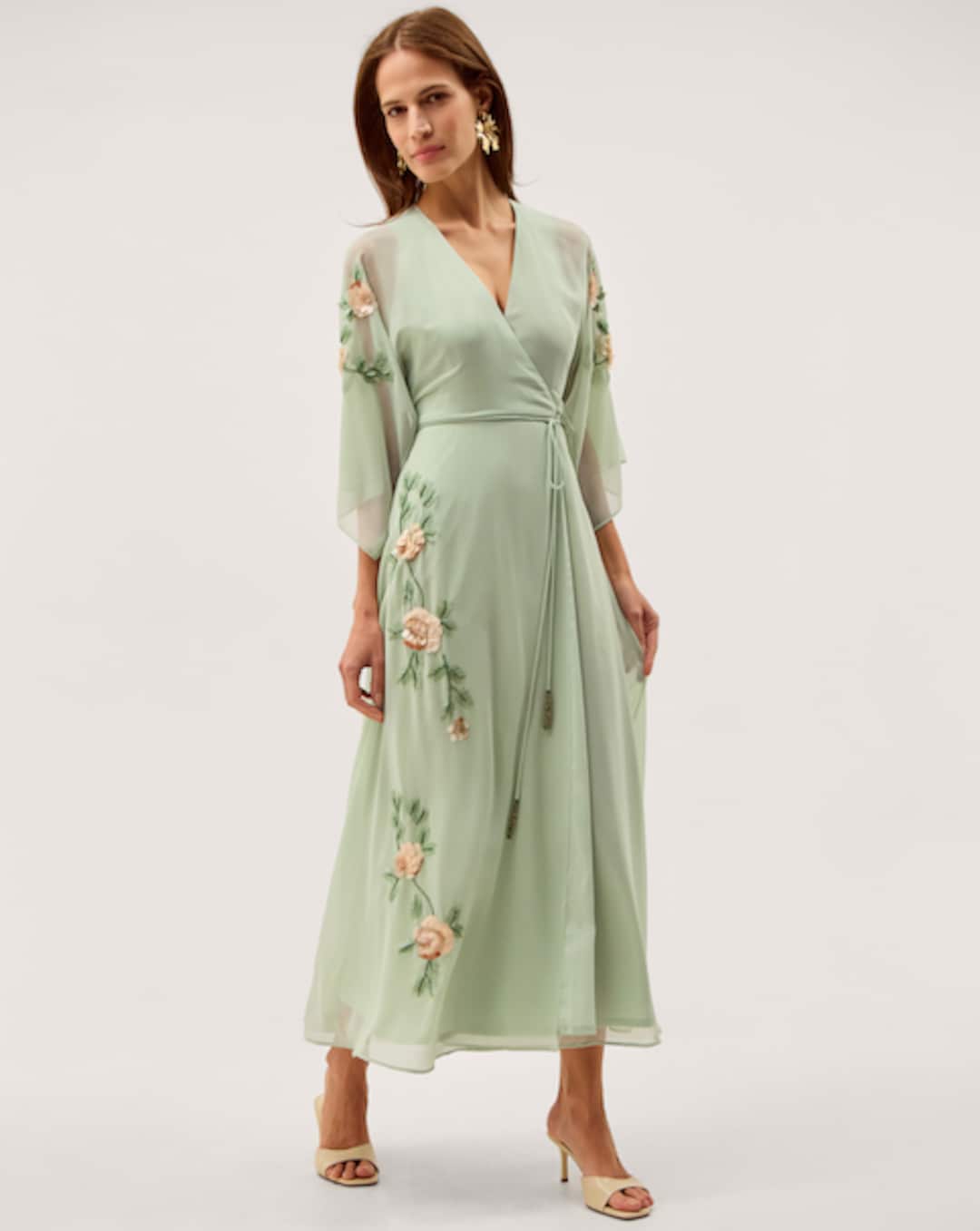 monsoon dresses Vintage 90s Monsoon Velvet Floral Patterned Maxi Dress main image 0