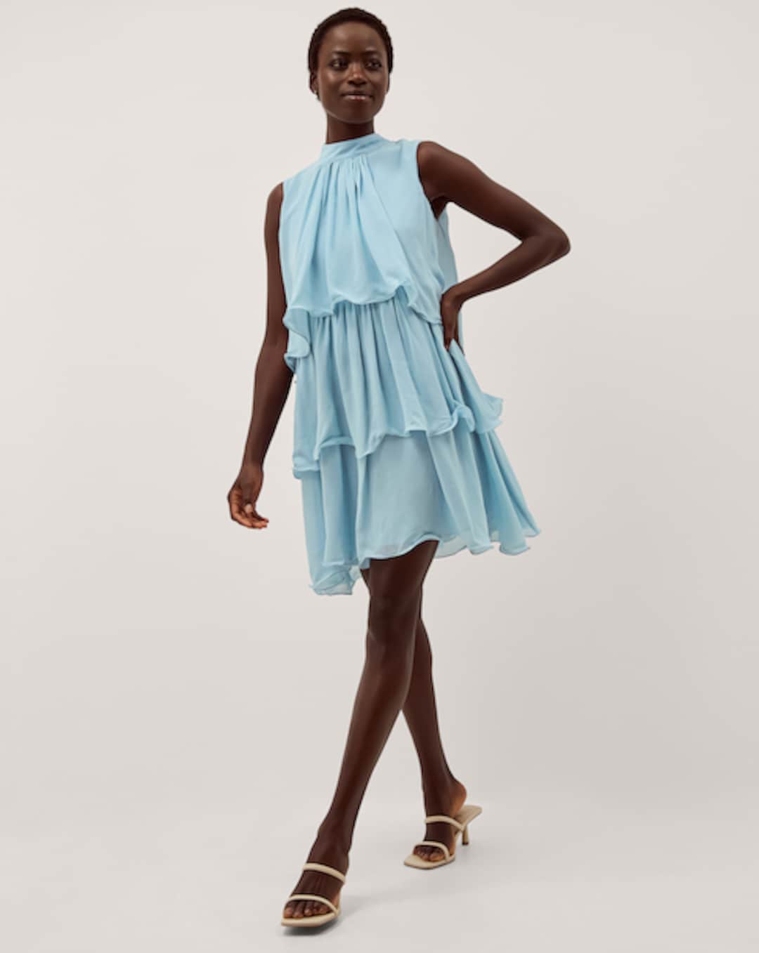 princess polly baby blue dress LBD Exclusive Blue Bianca Wedding Guest Dress main image 1