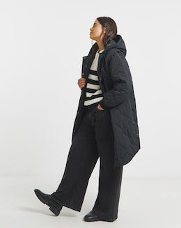 Black Quilted Hybrid Jacket/ Gilet