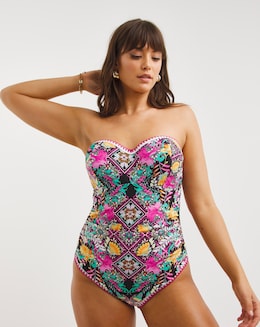 Figleaves Frida Underwired Bandeau Swimsuit Longer Length