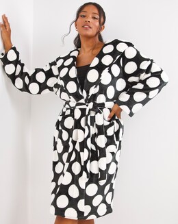 Pretty Secrets Spot Fleece Dressing Gown