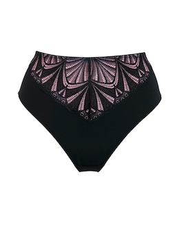 Pour Moi New Romance High Leg Midi Brief Black/Rose