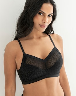 Pour Moi Geo Sculpt Fuller Bust Non Wire Bralette Black