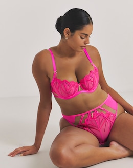Ann Summers Desiring Decadence High Waist Brazilian Bright Pink