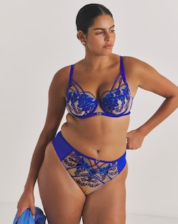 Ann Summers Faithful Fan High Waist Brazilian Cobalt