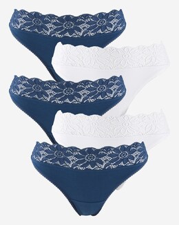 5PK Lace Top Thongs