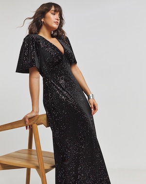Twisted Wunder Maxi Glitter Velvet Dress - Image 4