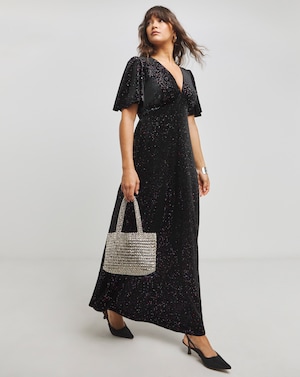 Twisted Wunder Maxi Glitter Velvet Dress - Image 1