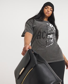 Charcoal ACDC Spliced License Tee