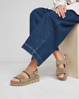 Chara Suede Touch and Close Sandals Extra Wide EEE Fit
