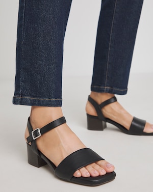 Block Heel Barely There Sandal ExWide - Image 4
