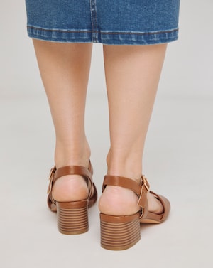 Block Heel Barely There Sandal ExWide - Image 2
