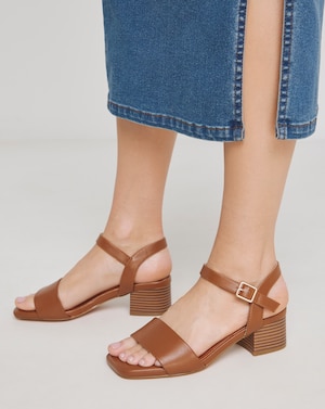 Block Heel Barely There Sandal ExWide - Image 4