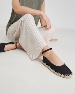 Daphne Espadrille Ballerina With Ankle Strap Extra Wide EEE Fit