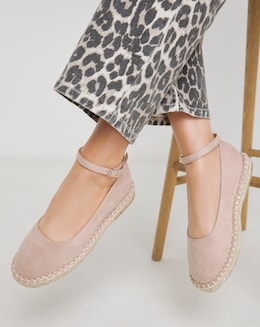 Daphne Espadrille Ballerina With Ankle Strap Extra Wide EEE Fit
