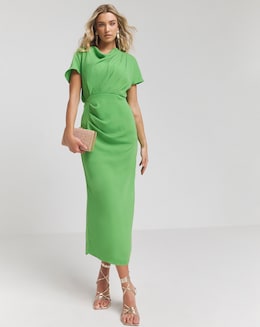 Joanna Hope Draped Midi Dress