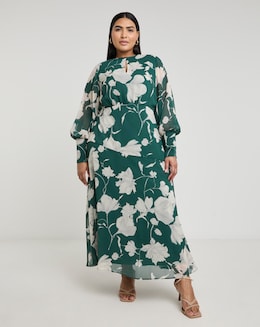 Joanna Hope Long Sleeve Maxi Dress With Keyhole