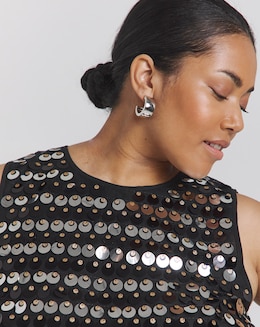 Joanna Hope Sequin Shell Top