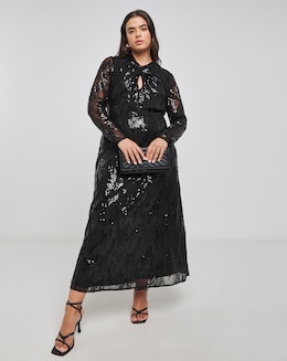 Joanna Hope Sequin Dress With Key Hole Detail