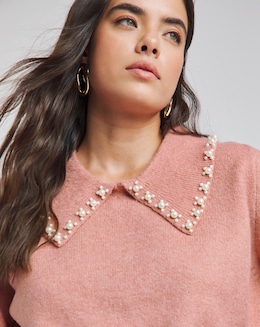 Joanna Hope Embellished Collar Knit Jumper