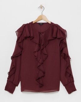 Joanna Hope Crinkle Ruffle Blouse - Image